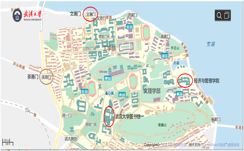 江汉大学地图 校内图片